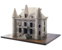 Lot 208 - A limestone architectural model of a chateau