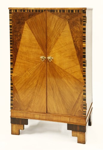 Lot 90 - An Art Deco walnut inlaid cabinet