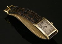 Lot 522 - A gentlemen's 18ct gold Art Deco Longines mechanical strap watch