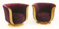 Lot 94 - A pair of burr walnut armchairs