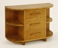 Lot 121 - An Art Deco birch three-drawer chest