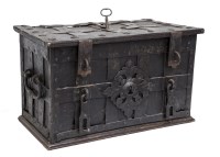Lot 46 - A large steel treasure chest