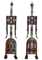 Lot 170 - A pair of large African wooden and beaded figures