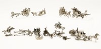 Lot 118 - A collection of modern miniature silver models of horsemen