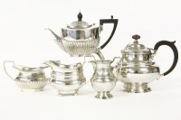 Lot 178 - A George V silver teapot and a silver milk jug
