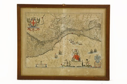 Lot 411 - A hand coloured map 'Liguria o Stato della Republica di Genova'