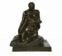 Lot 254 - An early 20th century Italian bronze of a couple in an embrace
