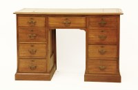 Lot 505 - An Edwardian mahogany pedestal desk