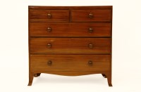 Lot 612 - An early 19th century mahogany chest of two short above three long drawers