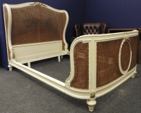 Lot 648A - A French painted cane double bed