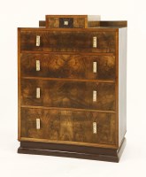 Lot 130 - An Art Deco walnut five-drawer chest