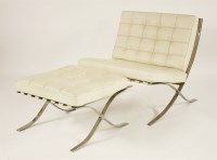 Lot 327 - A Barcelona chair and stool