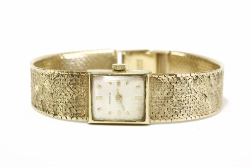 Lot 30 - A ladies 9ct gold Rodania mechanical bracelet watch