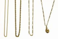 Lot 65 - Three assorted gold chains