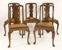 Lot 596 - Six Queen Anne style dining chairs