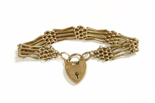 Lot 35 - A 9ct gold four row gate link bracelet