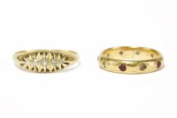 Lot 53 - An 18ct gold graduated boat shaped five stone diamond ring