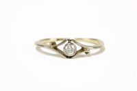 Lot 52 - An Art Deco single stone diamond crossover ring
1.70g