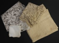 Lot 307 - Two boxes of assorted antique linens