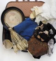 Lot 272 - A suitcase of assorted antique textiles