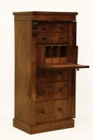 Lot 698 - A Victorian burr walnut Wellington chest of seven drawers