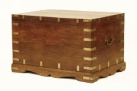 Lot 625 - A 19th century brass bound teak chest