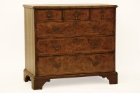 Lot 510 - An 18th century walnut chest of six drawers