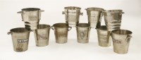 Lot 284 - Ten various chrome-plated champagne ice buckets