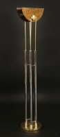 Lot 278 - A chrome and brass uplighter