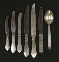 Lot 158 - Five silver-handled 'Antik' knives