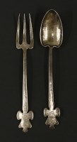 Lot 6 - A silver fork and spoon