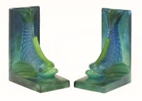 Lot 68 - A pair of Amalric Walter relief moulded glass bookends