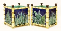 Lot 25 - A pair of majolica pottery planters