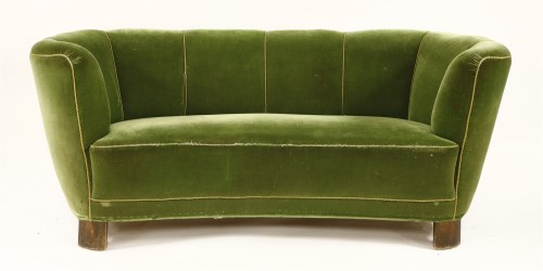 Lot 77 - A Danish green upholstered settee