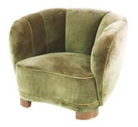 Lot 76 - A Danish green upholstered armchair