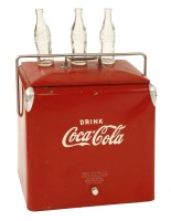 Lot 262 - A red metal 'Coca-Cola' cooler box