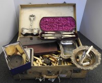 Lot 274 - A suitcase of silver plated items