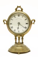Lot 190 - A W.A.S. Benson brass mantel clock
