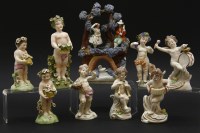 Lot 267 - Sixteen various porcelain cherub figures