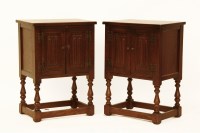 Lot 508 - A pair of reproduction oak bedside cabinets. 50cm wide