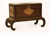 Lot 631 - A Japanese carved camphorwood trunk and stand