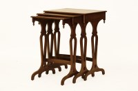 Lot 678 - An Edwardian mahogany and crossbanded nest of three tables