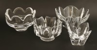 Lot 281 - Four Orrefors clear glass bowls