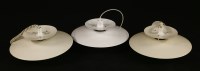 Lot 286 - Three Danish white and cream light pendants