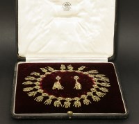 Lot 100A - A Continental silver gilt filigree necklace and earring suite