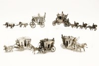 Lot 114 - Two miniature silver Coronation carriages