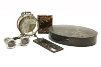 Lot 136 - An opal tortoiseshell vanity box