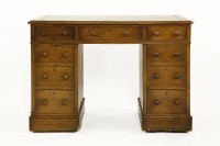 Lot 683 - An oak pedestal desk