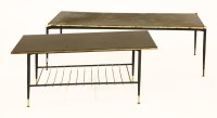 Lot 255 - Two brass and vinyl coffee tables
