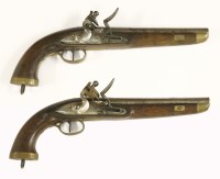 Lot 76 - A brace of Belgian sea service flintlock pistols